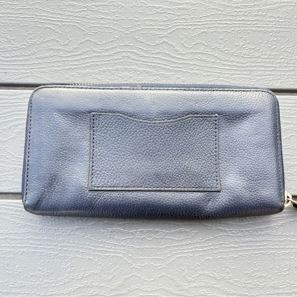 Coach Navy Leather Zip Wallet - Picture 2 of 6